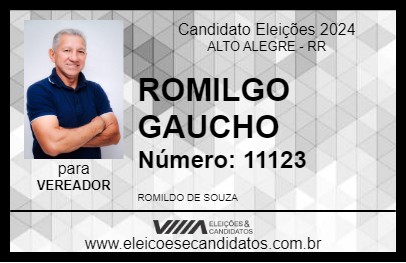 Candidato ROMILGO GAUCHO 2024 - ALTO ALEGRE - Eleições