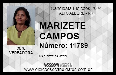 Candidato MARIZETE CAMPOS 2024 - ALTO ALEGRE - Eleições