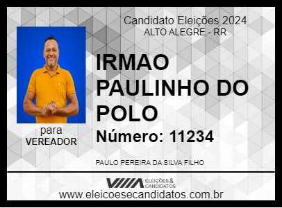 Candidato IRMAO PAULINHO DO POLO 2024 - ALTO ALEGRE - Eleições