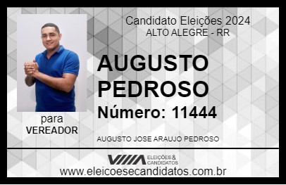 Candidato AUGUSTO PEDROSO 2024 - ALTO ALEGRE - Eleições