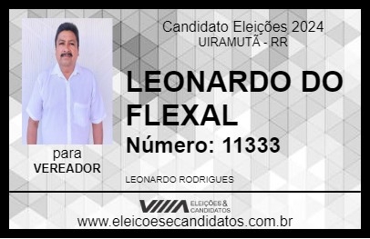 Candidato LEONARDO DO FLEXAL 2024 - UIRAMUTÃ - Eleições