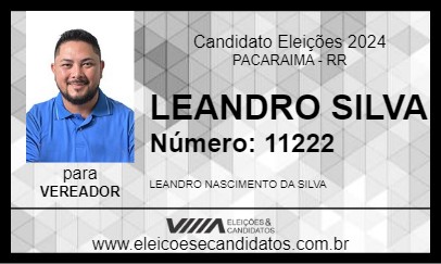 Candidato LEANDRO SILVA 2024 - PACARAIMA - Eleições