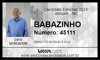 Candidato BABAZINHO 2024 - AMAJARI - Eleições