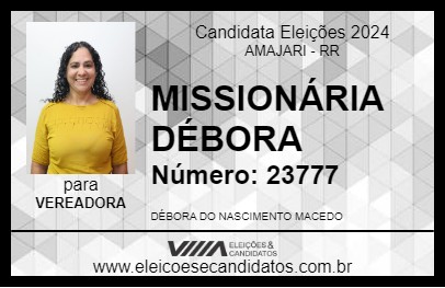 Candidato MISSIONÁRIA DÉBORA 2024 - AMAJARI - Eleições