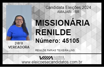 Candidato MISSIONÁRIA RENILDE 2024 - AMAJARI - Eleições