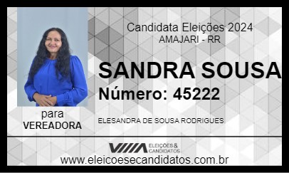 Candidato SANDRA SOUSA 2024 - AMAJARI - Eleições