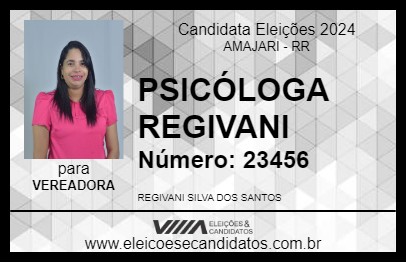 Candidato PSICÓLOGA REGIVANI 2024 - AMAJARI - Eleições