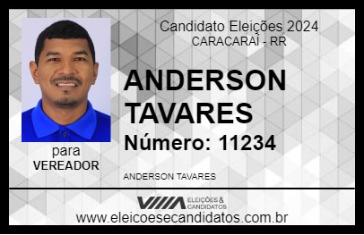 Candidato ANDERSON TAVARES 2024 - CARACARAÍ - Eleições