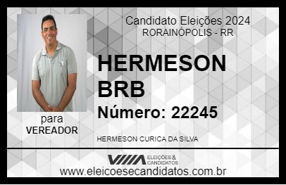 Candidato HERMESON BRB 2024 - RORAINÓPOLIS - Eleições