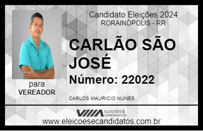 Candidato CARLÃO SÃO JOSÉ 2024 - RORAINÓPOLIS - Eleições