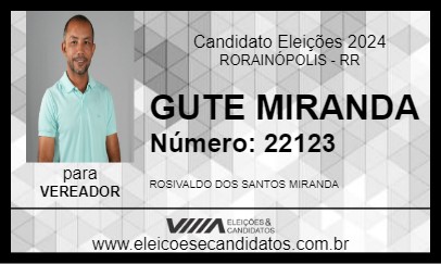 Candidato GUTE MIRANDA 2024 - RORAINÓPOLIS - Eleições