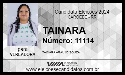 Candidato TAINARA 2024 - CAROEBE - Eleições