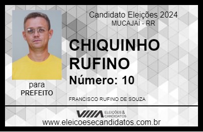 Candidato CHIQUINHO RUFINO 2024 - MUCAJAÍ - Eleições