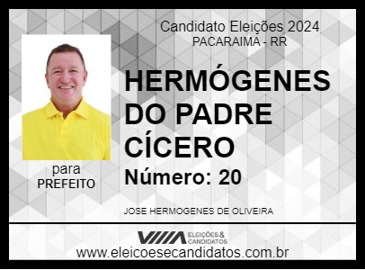 Candidato HERMÓGENES DO PADRE CÍCERO 2024 - PACARAIMA - Eleições