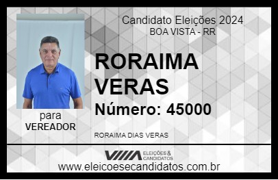 Candidato RORAIMA VERAS 2024 - BOA VISTA - Eleições