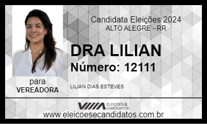 Candidato DRA LILIAN 2024 - ALTO ALEGRE - Eleições