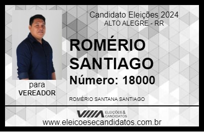 Candidato ROMÉRIO SANTIAGO 2024 - ALTO ALEGRE - Eleições