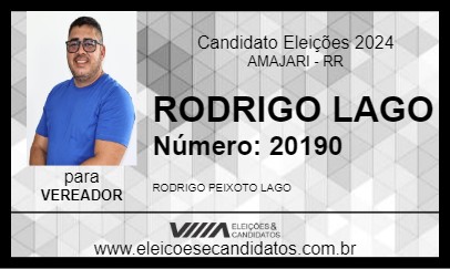 Candidato RODRIGO LAGO  2024 - AMAJARI - Eleições