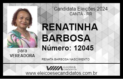 Candidato RENATINHA BARBOSA 2024 - CANTÁ - Eleições