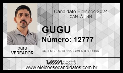 Candidato GUGU 2024 - CANTÁ - Eleições