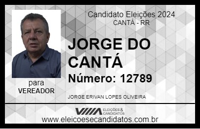 Candidato JORGE DO CANTÁ 2024 - CANTÁ - Eleições