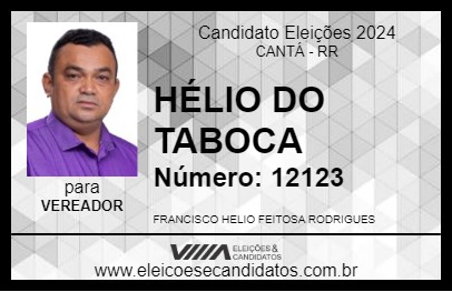 Candidato HÉLIO DO TABOCA 2024 - CANTÁ - Eleições