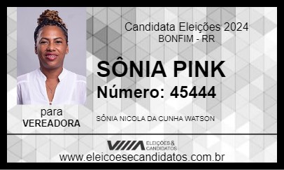 Candidato SÔNIA PINK 2024 - BONFIM - Eleições