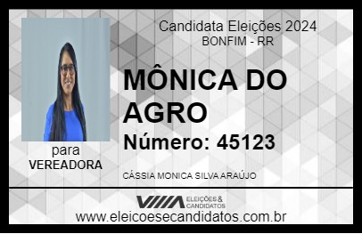 Candidato MÔNICA DO AGRO 2024 - BONFIM - Eleições