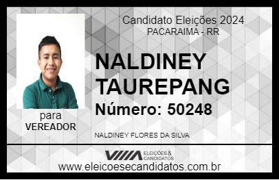 Candidato NALDINEY TAUREPANG  2024 - PACARAIMA - Eleições