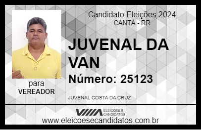 Candidato JUVENAL DA VAN 2024 - CANTÁ - Eleições