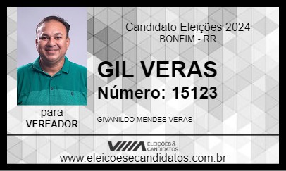 Candidato GIL VERAS 2024 - BONFIM - Eleições