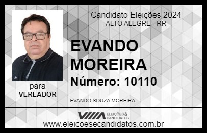 Candidato EVANDO MOREIRA 2024 - ALTO ALEGRE - Eleições