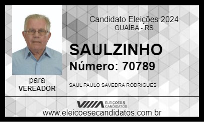 Candidato SAULZINHO 2024 - GUAÍBA - Eleições