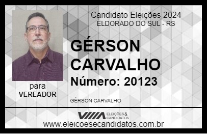 Candidato GÉRSON CARVALHO 2024 - ELDORADO DO SUL - Eleições