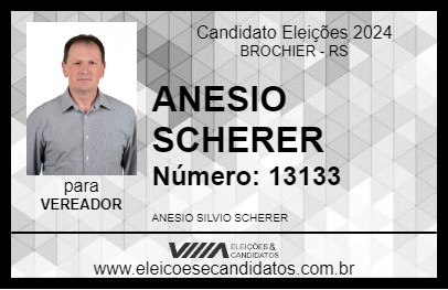 Candidato ANESIO SCHERER 2024 - BROCHIER - Eleições