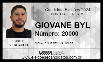 Candidato GIOVANE BYL 2024 - PORTO ALEGRE - Eleições