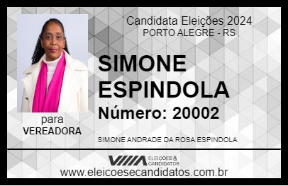 Candidato SIMONE ESPINDOLA 2024 - PORTO ALEGRE - Eleições