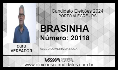 Candidato BRASINHA 2024 - PORTO ALEGRE - Eleições