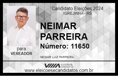 Candidato NEIMAR PARREIRA 2024 - IGREJINHA - Eleições