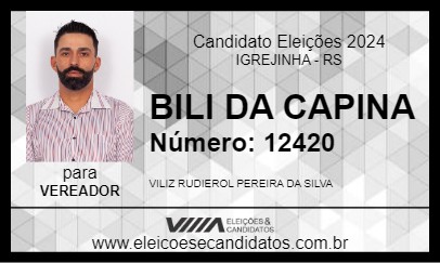 Candidato BILI DA CAPINA 2024 - IGREJINHA - Eleições