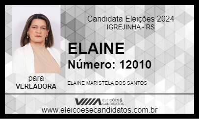 Candidato ELAINE 2024 - IGREJINHA - Eleições