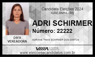 Candidato ADRI SCHIRMER 2024 - IGREJINHA - Eleições