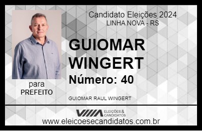 Candidato GUIOMAR WINGERT 2024 - LINHA NOVA - Eleições