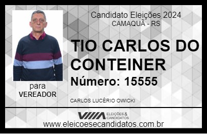 Candidato TIO CARLOS DO CONTEINER 2024 - CAMAQUÃ - Eleições