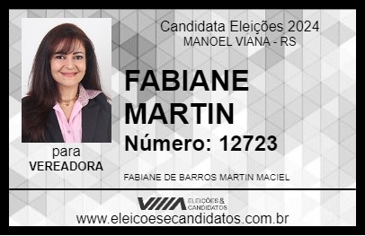 Candidato FABIANE MARTIN 2024 - MANOEL VIANA - Eleições