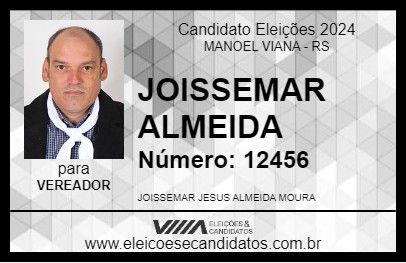 Candidato JOISSEMAR ALMEIDA 2024 - MANOEL VIANA - Eleições