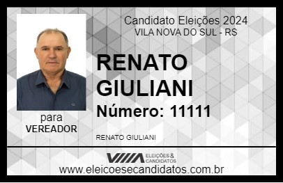 Candidato RENATO GIULIANI 2024 - VILA NOVA DO SUL - Eleições