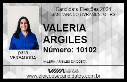 Candidato VALERIA ARGILES 2024 - SANT\ANA DO LIVRAMENTO - Eleições