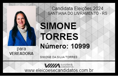 Candidato SIMONE TORRES 2024 - SANT\ANA DO LIVRAMENTO - Eleições