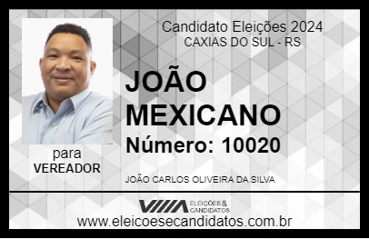 Candidato JOÃO MEXICANO 2024 - CAXIAS DO SUL - Eleições